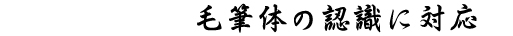 毛筆体 OCR 文字認識 行楷書体 流麗行書体