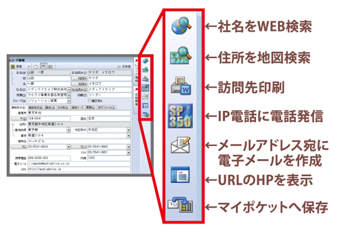 名刺管理ソフト やさしく名刺ファイリングPRO 連携ソフト