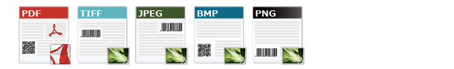 バーコード認識 認識可能なファイルフォーマット(PDF PNG BMP TIFF JPEG)一覧