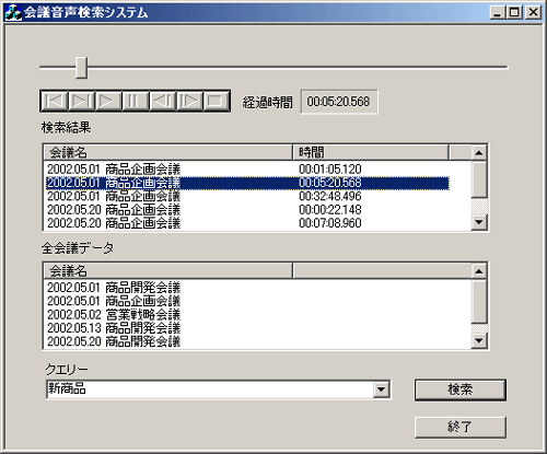 電話会議用音声検索