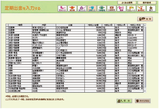 定期的な支出を自動入力