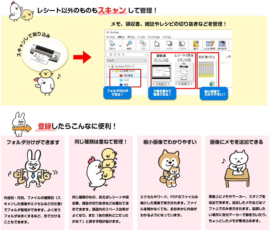 スキャナを文書管理ソフトで活用