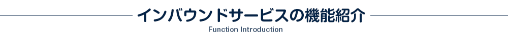 インバウンドサービスの料金・オプション